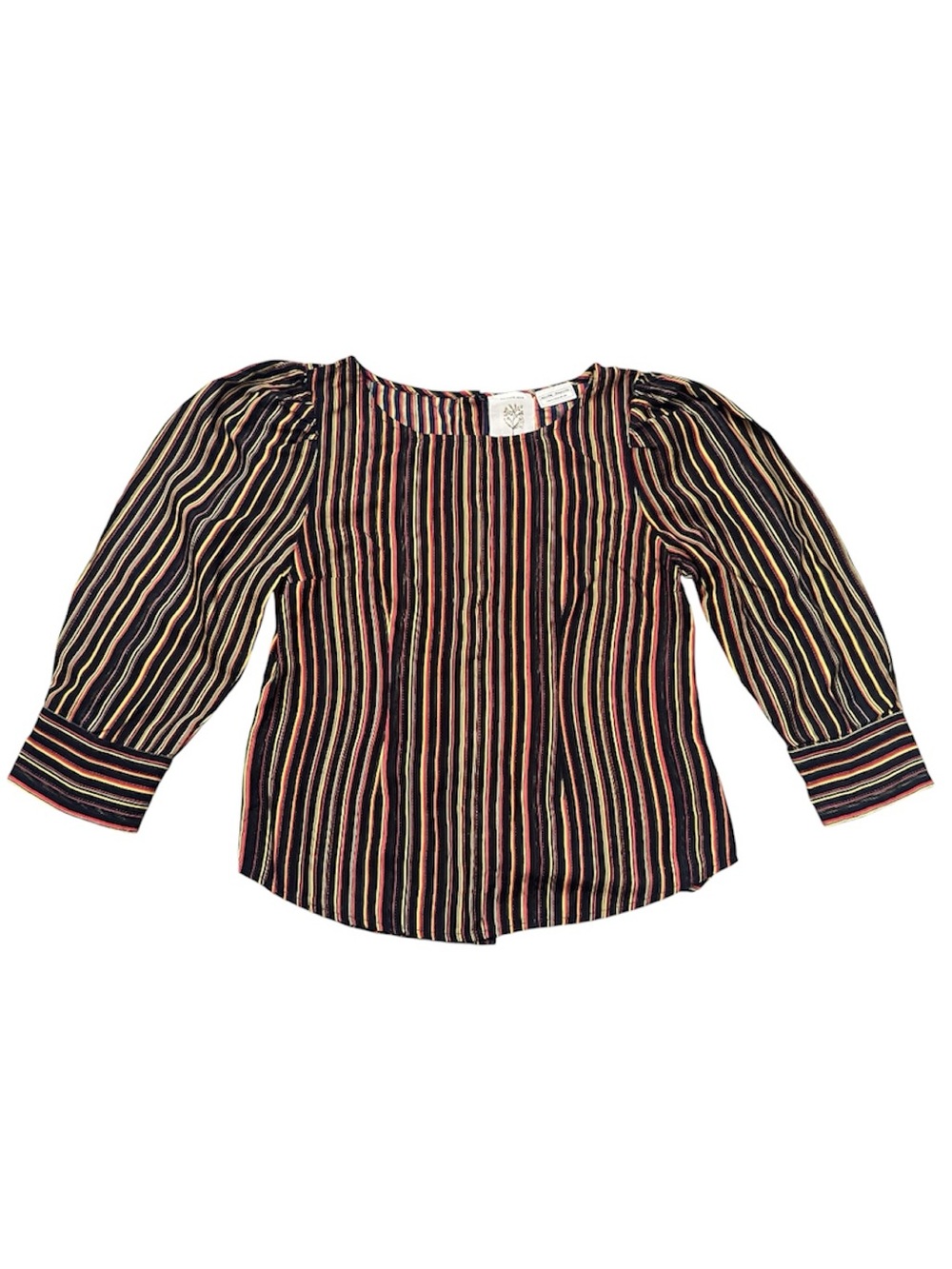 Anthropologie Meadow Rue striped puff sleeve blouse